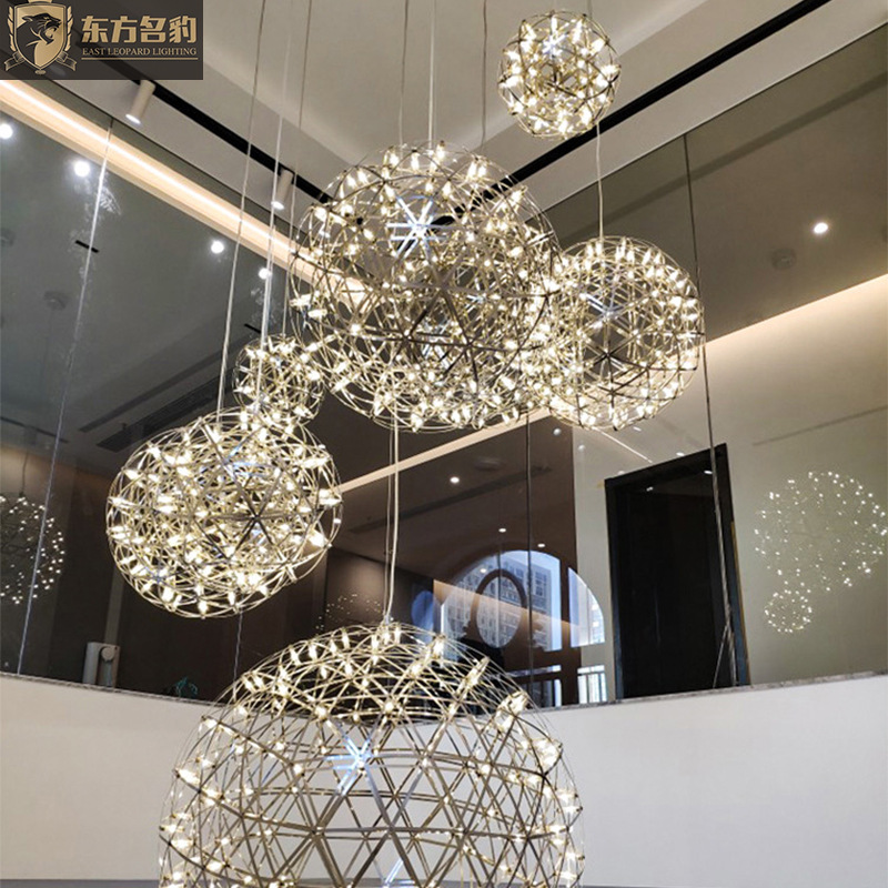 LED圆球酒店别墅吊灯工程大堂售楼部灯具个性艺术创意灯具