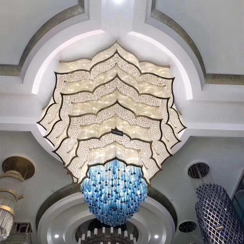欧式奢华LED工程吸顶灯酒店大堂客厅创意艺术设计玻璃装饰灯