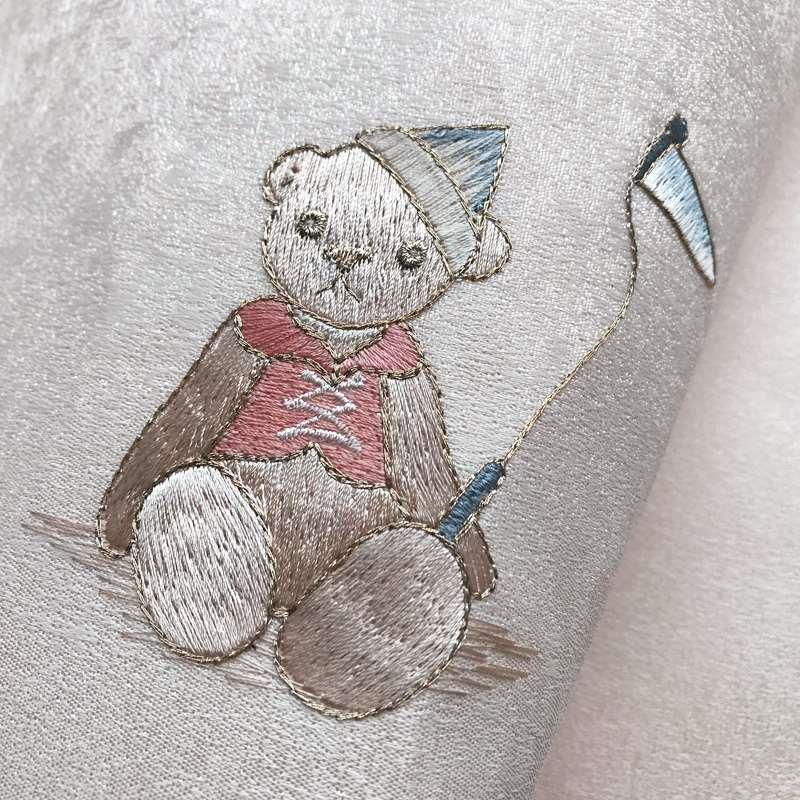 童趣卡通儿童房无缝壁布精品刺绣墙布小兔子宇航员花仙子太空 118