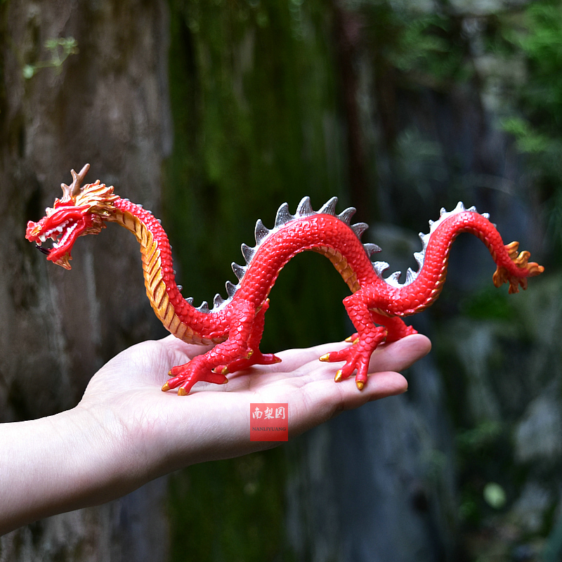 中国龙模型十二生肖神话吉祥物儿童玩具仿真恐龙动物实心塑胶摆件