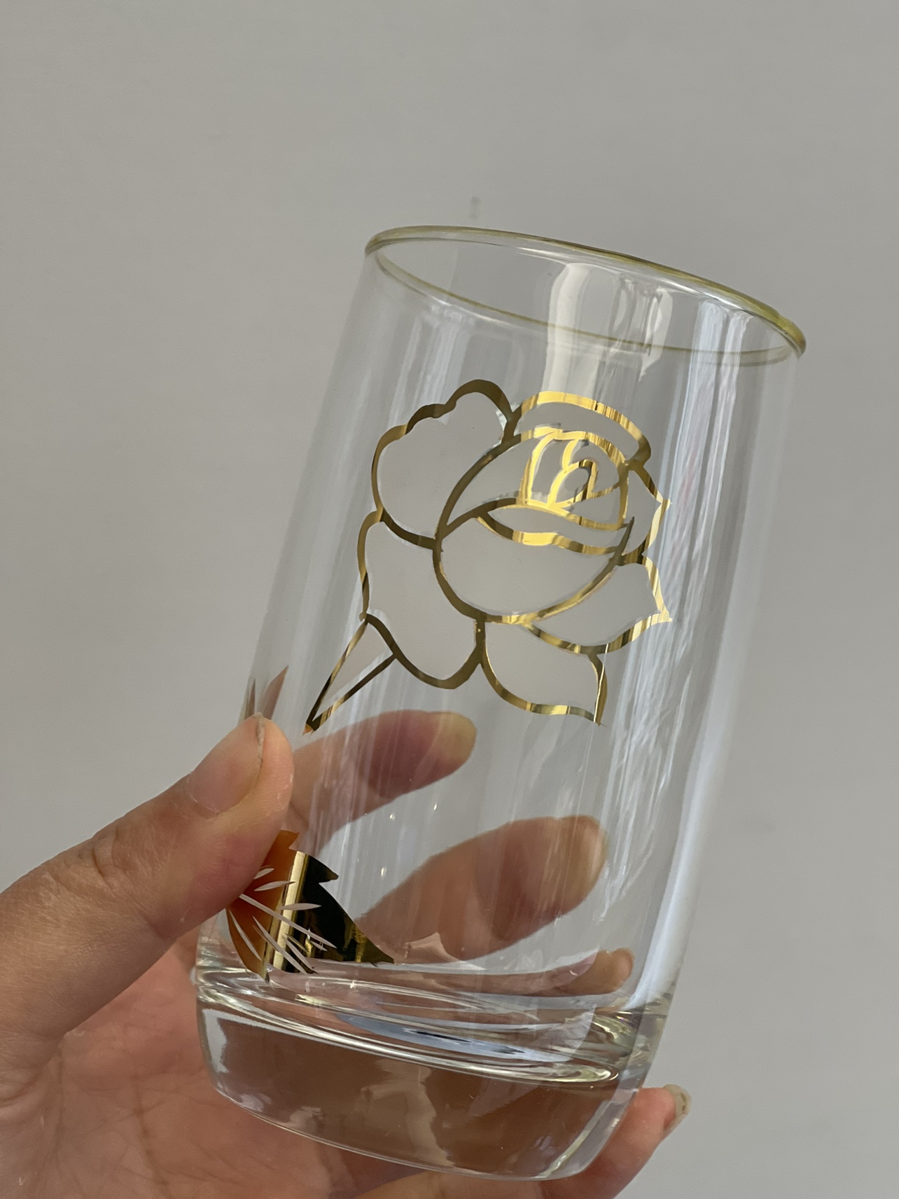 日式金边玻璃杯套装家用耐热喝水杯女锤纹杯子高颜值ins风奶茶杯