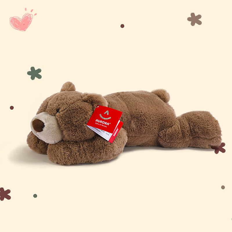 正版吾卢拉棕色小熊公仔趴趴熊抱枕耐脏布娃娃男生款毛绒玩具狗熊