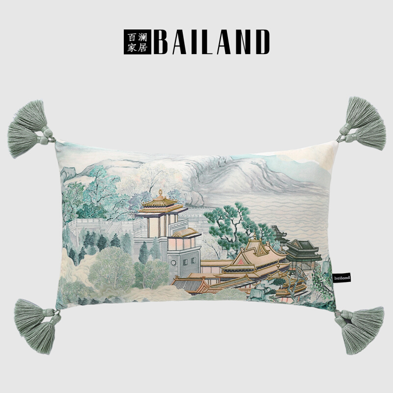 百澜家居YH082古建筑中国风客厅沙发靠垫中式复古抱枕床头靠枕