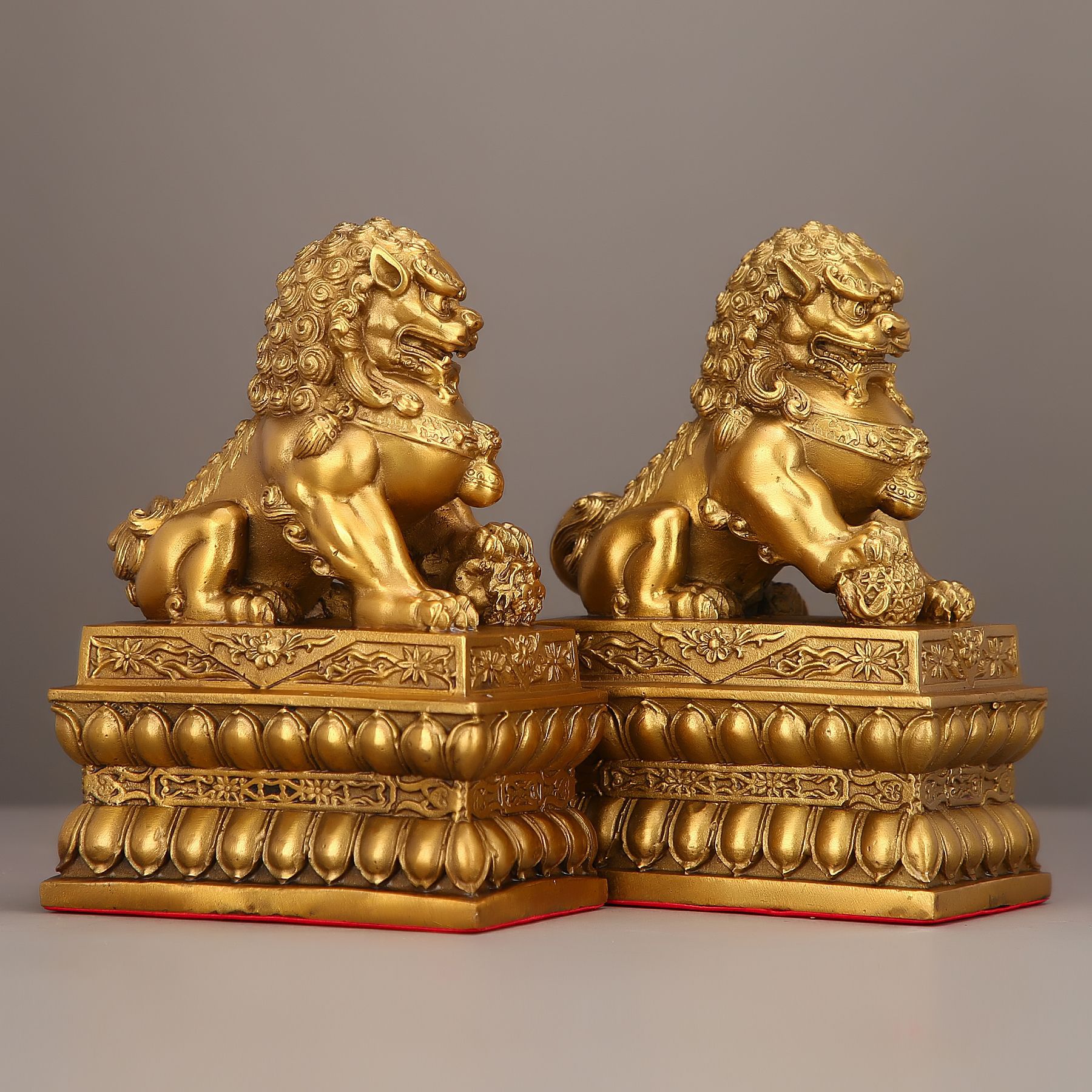 厂家铜狮子摆件一对北京宫门狮大号狮子工艺品摆件
