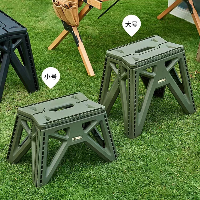 日本户外露营折叠凳军事风可折叠小凳子钓鱼凳冰水桶马扎小板凳椅