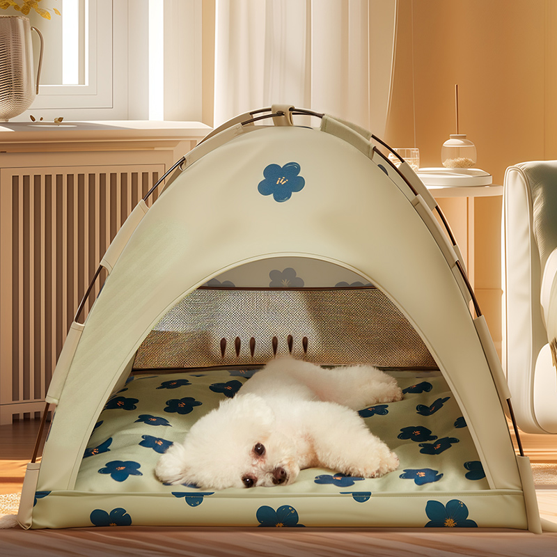宠物帐篷狗窝四季通用可拆洗夏天凉席床屋房子小型犬泰迪沙发猫窝