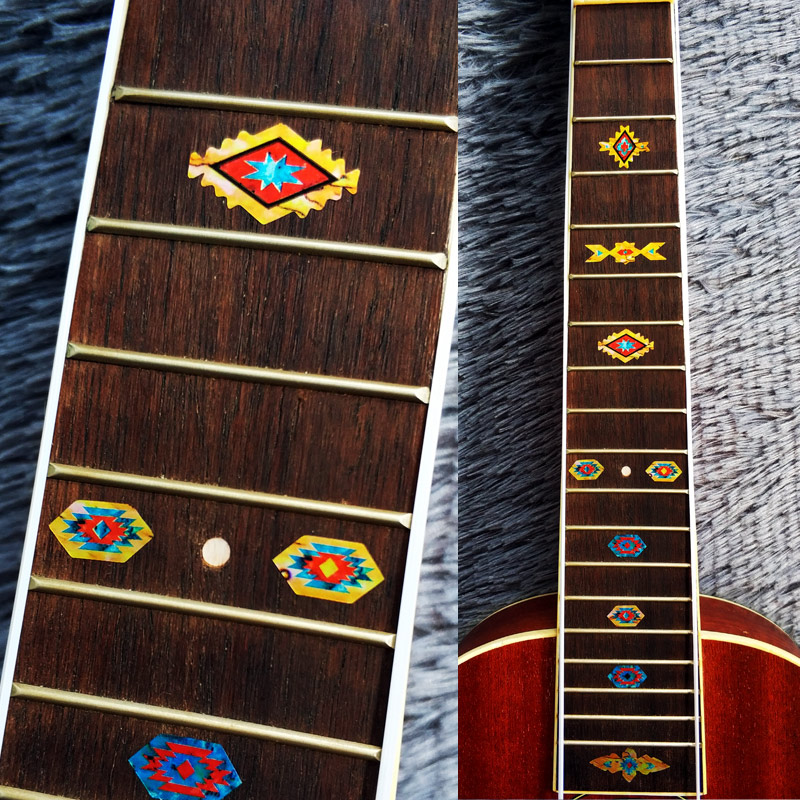 印第安黄贝尤克里里指板贴纸个性上台表演ukulele拨片教材配件