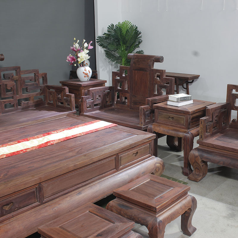 直销红木沙发中式实木红酸枝奥氏黄檀客厅沙发椅组合13件套大富贵
