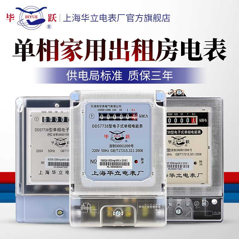 上海毕跃家用电表计度器出租房电能计量电度表220V单相电子式火表