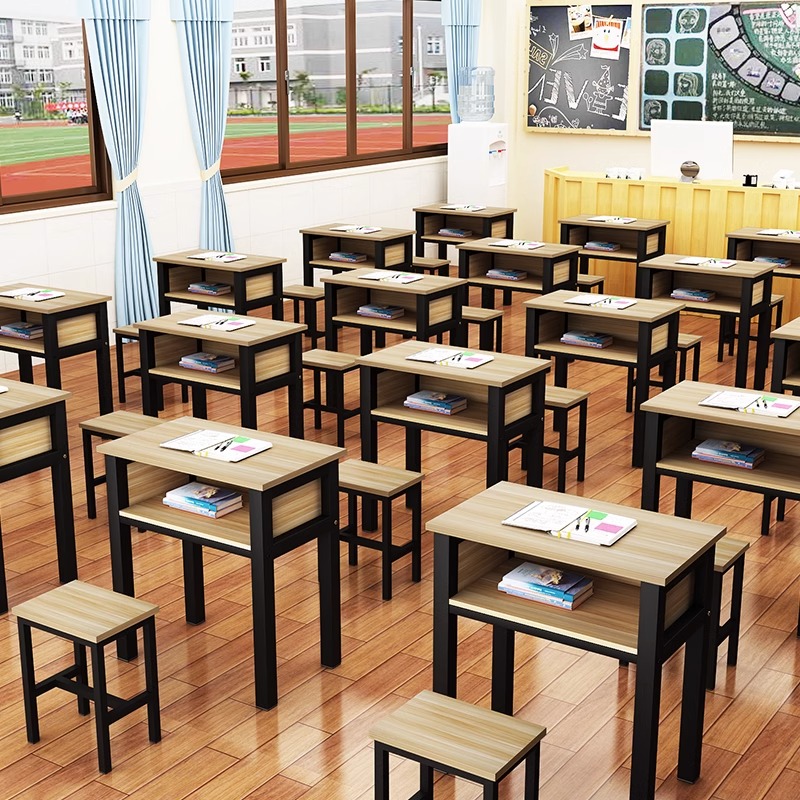 高中生小学生课桌椅学校书桌单人课桌双人培训桌辅导班简易书桌