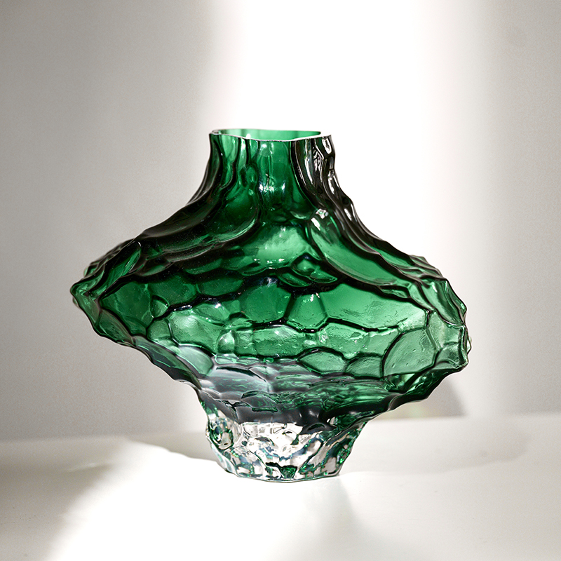 高档北欧山谷玻璃花瓶丹麦峡谷客厅透明插花水养轻奢高档创意艺术