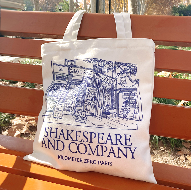 莎士比亚书店帆布袋单肩包手提包学生拉链资料袋装书大容量高级感