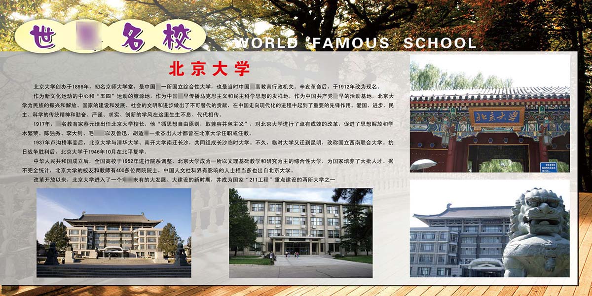 208海报印制海报墙贴纸喷绘展板写真挂壁画素材3003 名校北京大学
