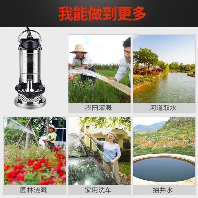 上海人民潜水泵220v抽水机家用不锈钢污水泵化粪池排污泵清水泵【
