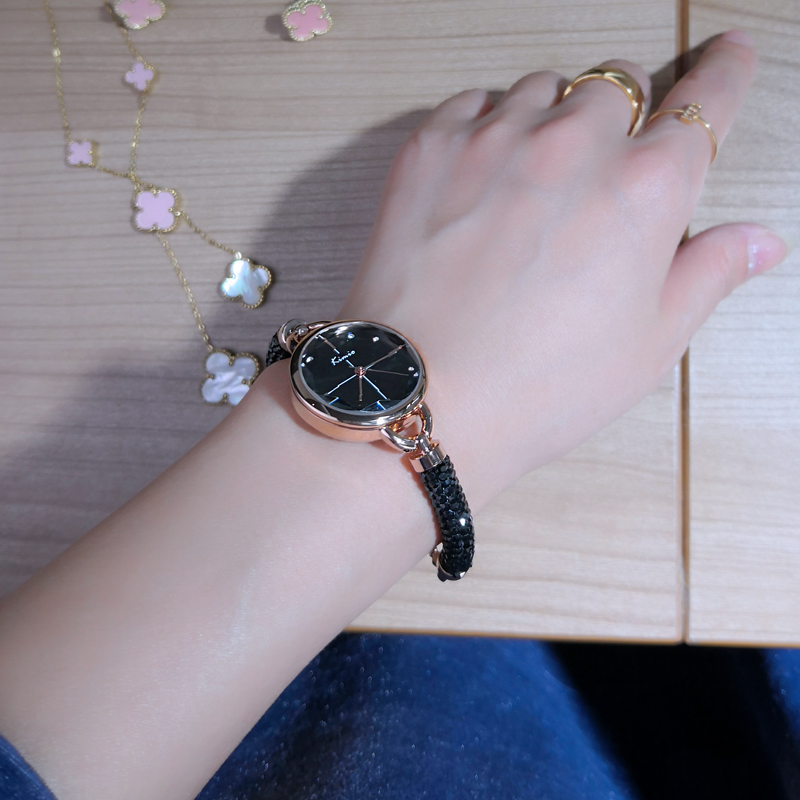 金米欧Kimio简约时尚潮流女士表气质手链闺蜜表防水石英镶钻手表