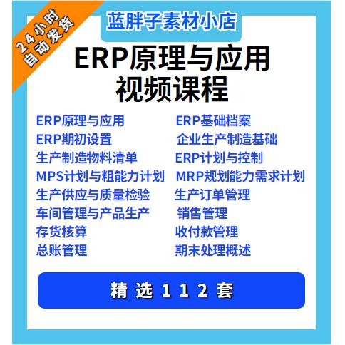 。ERP应用入门系统管理生产计划物流控制视频课程仓库档案管理编
