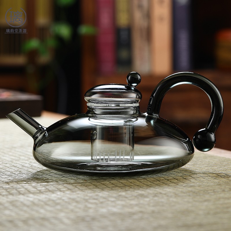 北欧轻奢风玻璃茶具套装花茶水果茶加热煮茶器高档欧式鼠尾茶咖壶
