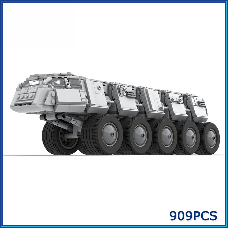 跨境外太空运输车装甲车军用车辆MOC小颗粒模型玩具积木军事系列
