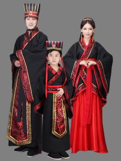 中式汉服婚服中国风嫁衣情侣装红色古装古风男青年亲子大臣全家服