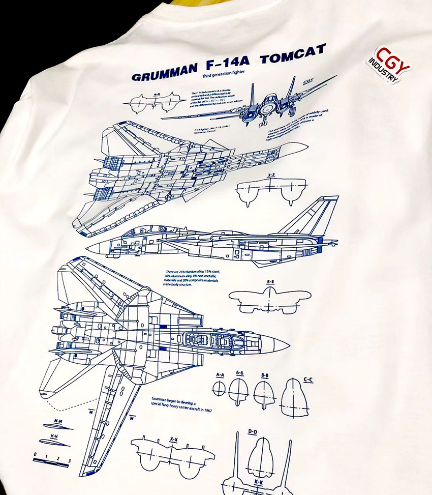 TOPGUN F14雄猫战机 壮志凌云纪念军旅高品质圆领短袖T恤