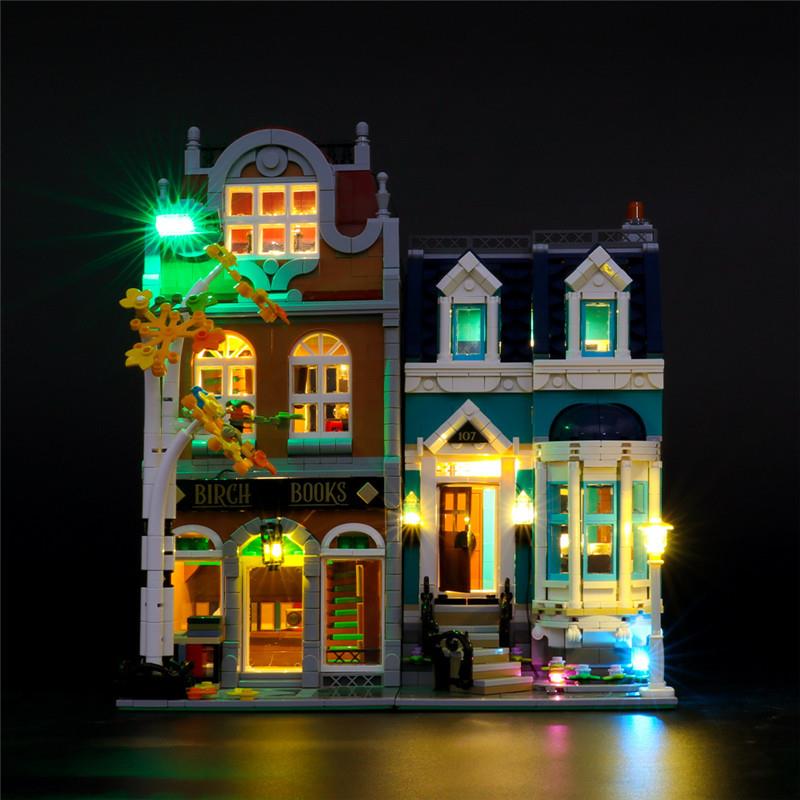 兼容乐高LED灯饰欧洲风情10270书店积木发光玩具配件