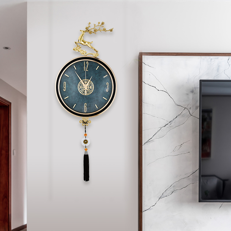 现代创意艺术挂钟客厅家用电视背景墙轻奢新款时尚静音高端钟表