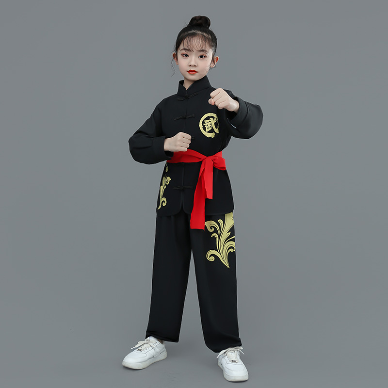 高档青少年新款中国风武术表演服装儿童武术比赛体考竞赛太极拳演