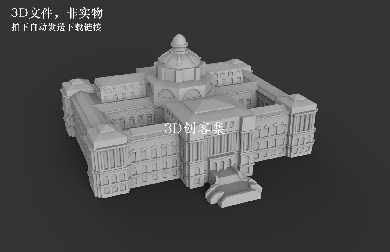 3D打印图纸stl全球地标建筑三维模型3D素材(美国国会图书馆)