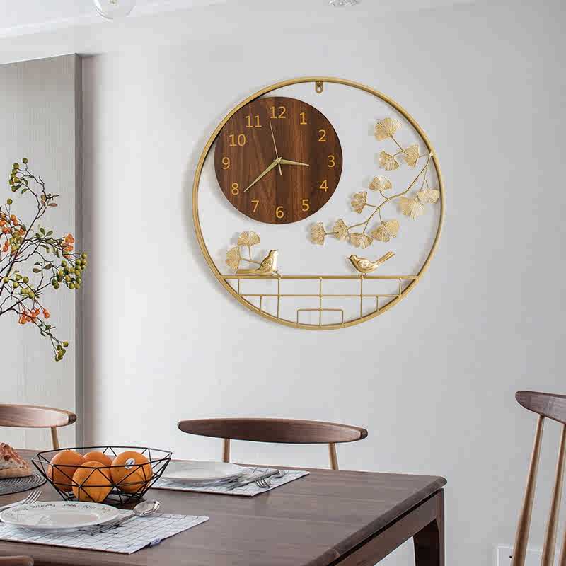 新中式挂钟中国风仿古挂墙钟表装饰客厅玄关餐厅静音墙面时钟挂饰