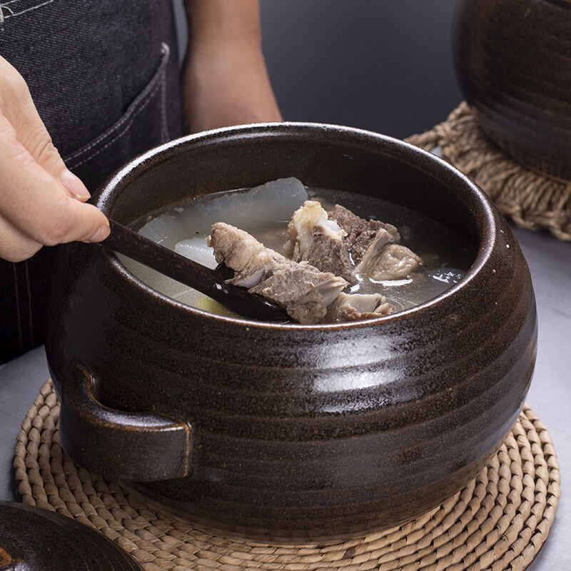 丝贝美瓷日式砂锅炖锅煲汤家用燃气耐高温陶瓷煲老式瓦罐汤沙锅煮