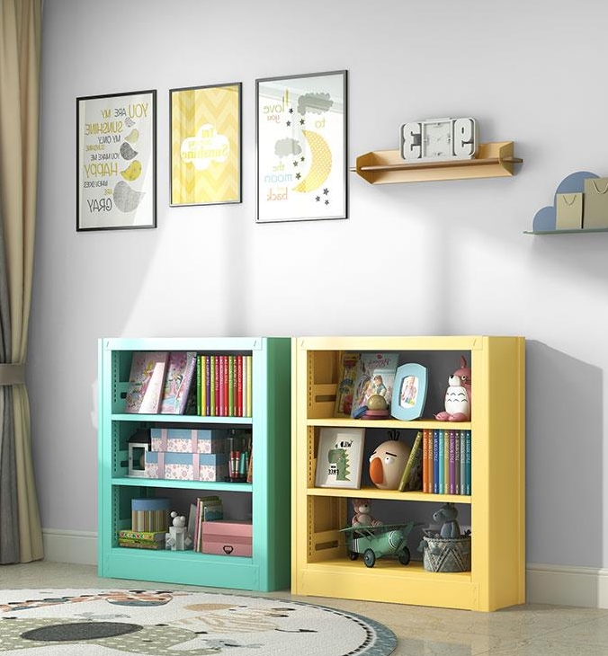 家用钢制儿童书架小型铁艺绘本玩具收纳架书柜落地靠墙图书馆书架