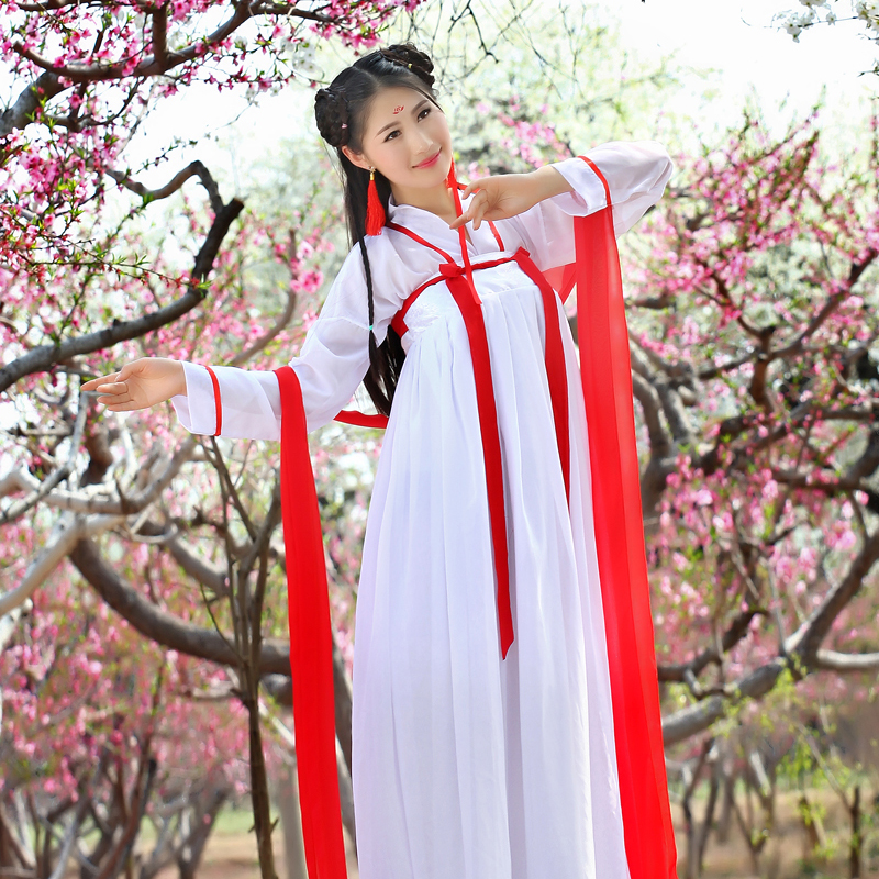 新款古装汉服女广袖流仙裙齐胸襦裙古典舞蹈演出服中国风汉元素