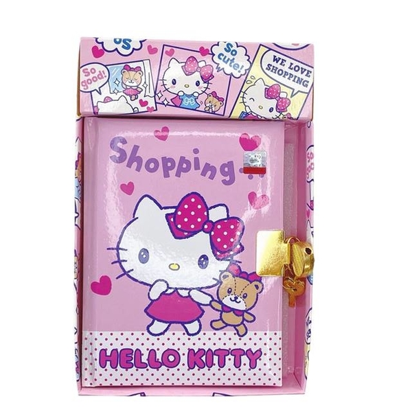 Hello Kitty 硬壳笔记本附锁 (粉盒装款)