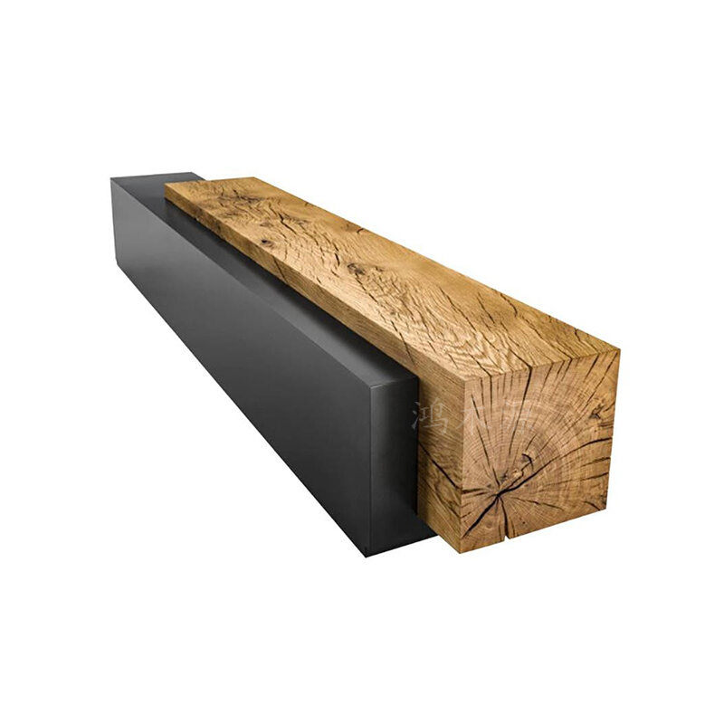 工业风原木长条凳约实木电视柜民宿酒店复古坐凳设计师创意木墩