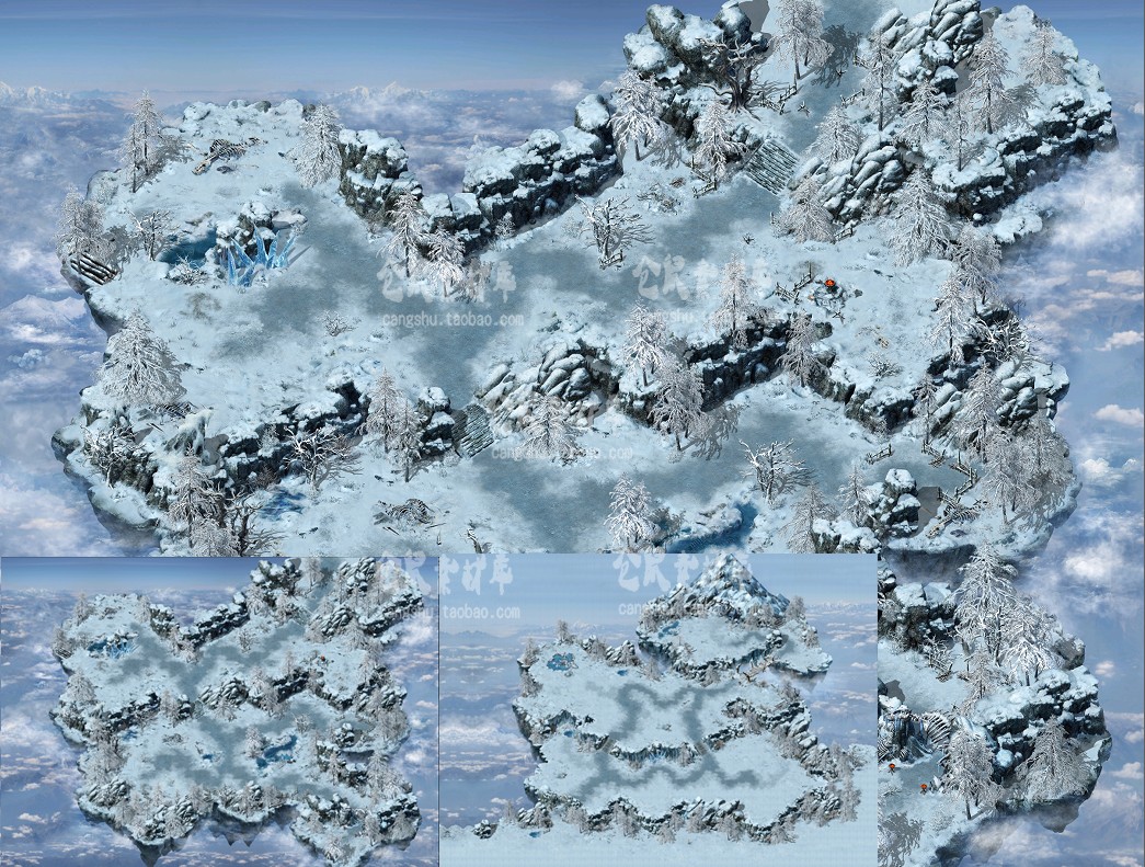 传奇地砖地图素材 冰雪天地2张 无缝封边 DT482