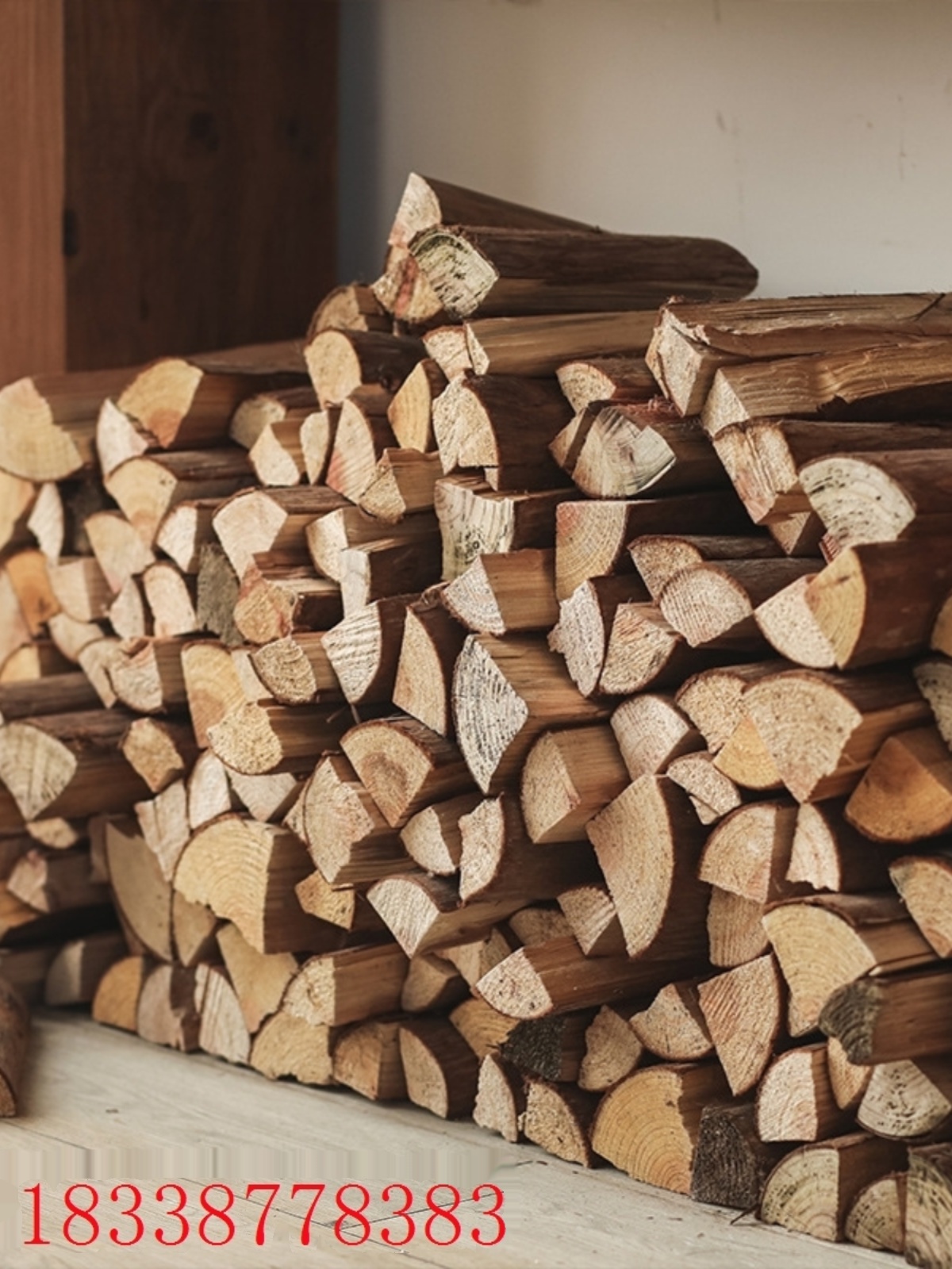 跨境手劈壁炉松木装饰品拍照道具篝火取暖天然干木柴木质工艺品