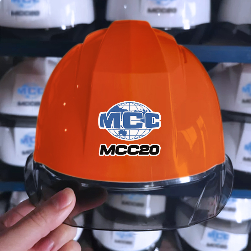 “中国二十冶”安全帽MCC20工地工人领导管理人员透气印刷ABS头盔