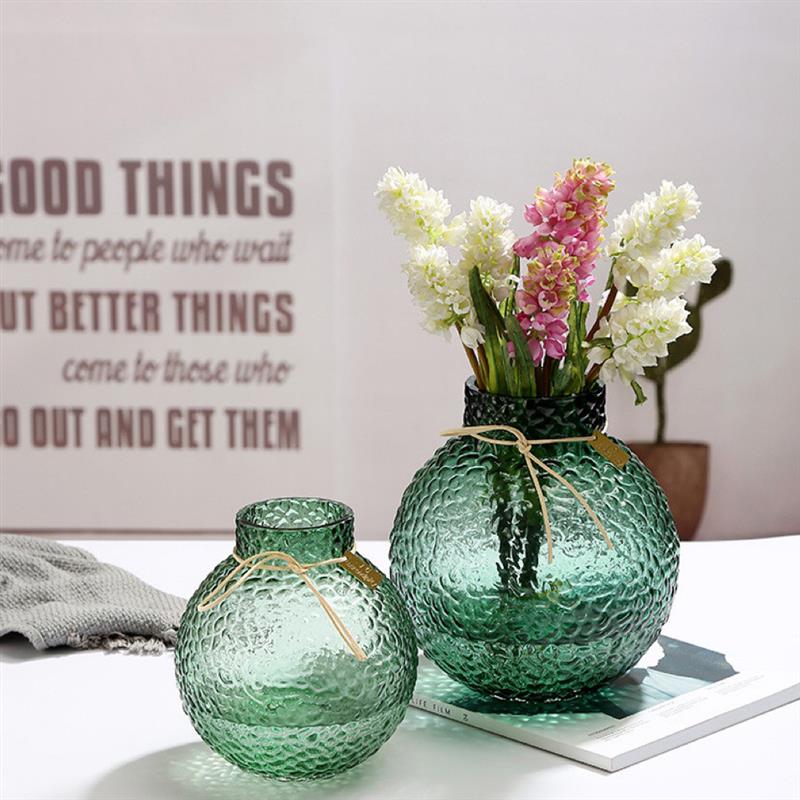现代简约风冰球玻璃花瓶透明花瓶插花水养创意客厅摆件艺术装饰品