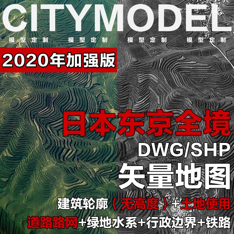 日本东京城市CAD地图 GIS矢量地图区划 建筑路网水系规划设计SHP