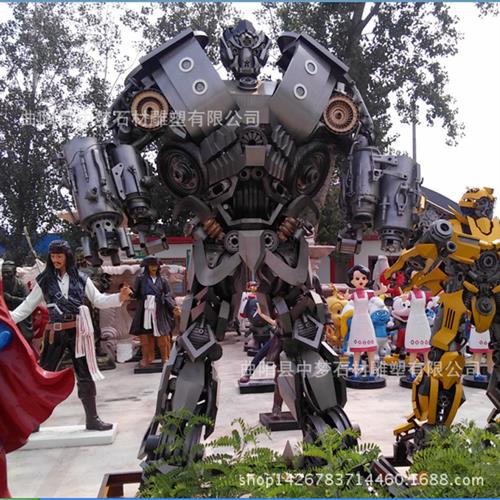 玻璃钢机器人雕塑变形金刚大黄蜂雕像游乐场公园童趣景观摆件