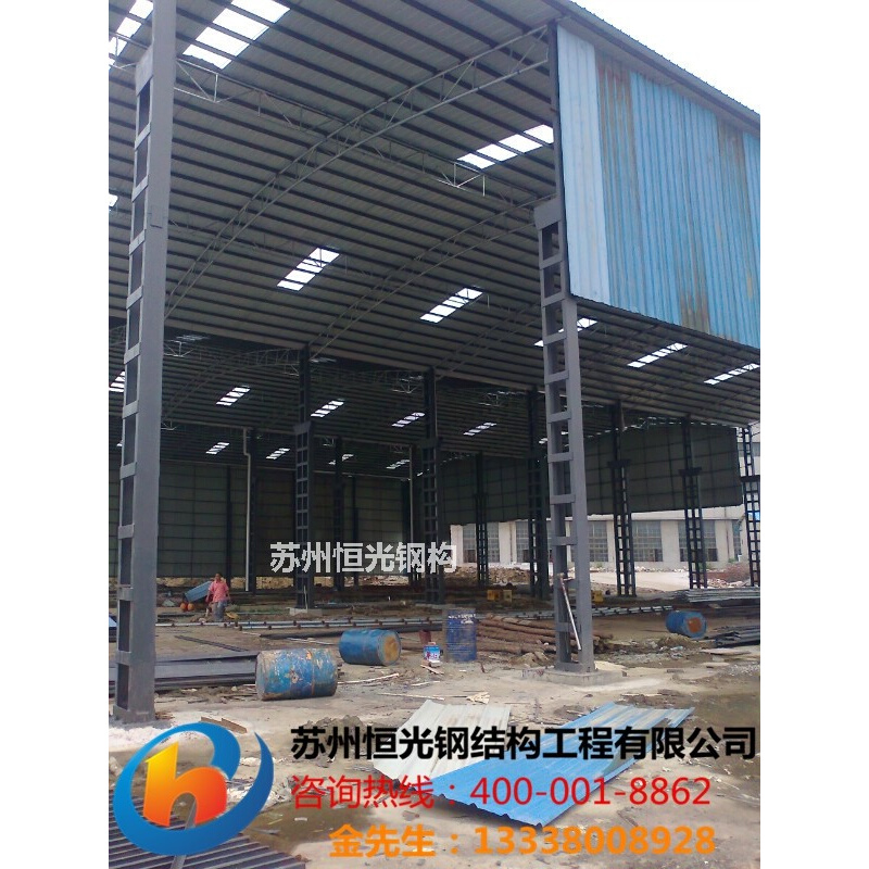苏州中型钢结构厂房膜布车棚吊装房