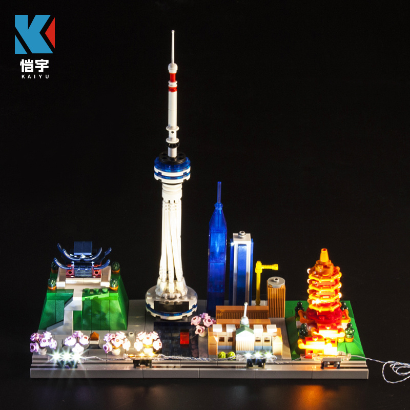 MOC建筑街景系列武汉天际线儿童益智拼装积木玩具摆件