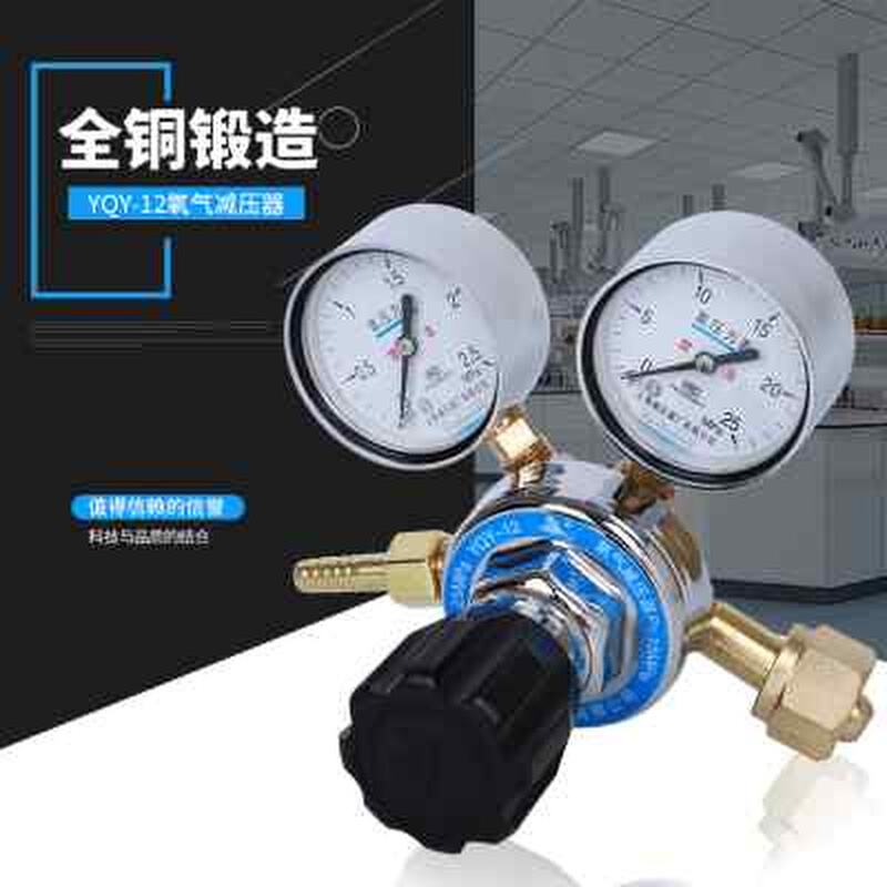 上海减压器厂YQY-12氧气减压阀全铜调压器压力表调压阀气体稳压器