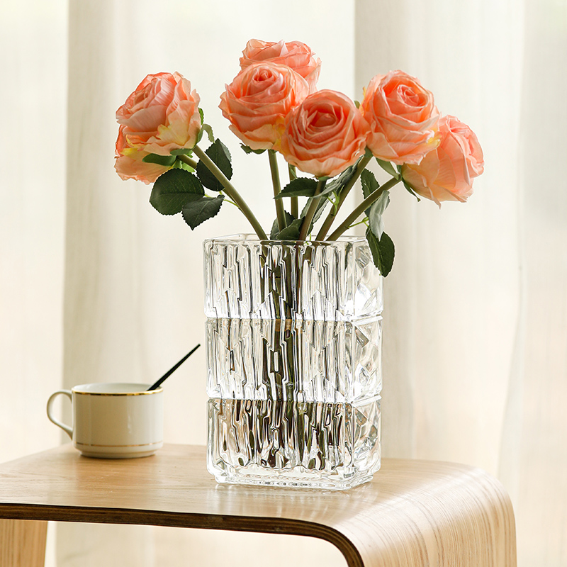 北欧ins轻奢卢索玻璃花瓶居家餐桌水养鲜花插花器璀璨装饰摆件