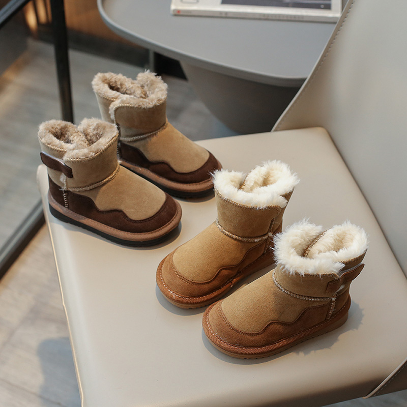 女童鞋网红东北雪地靴2023冬季新款儿童加绒加厚防滑保暖雪地棉鞋