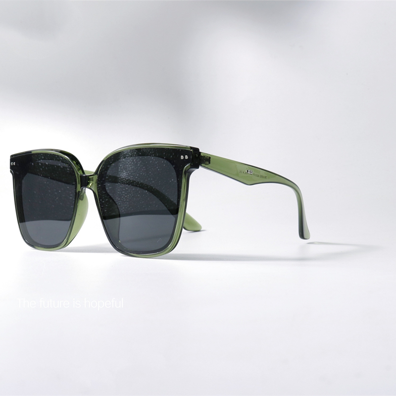 gm同款高级感绿灰色墨镜UV400方形大框素颜明星款显瘦太阳眼镜