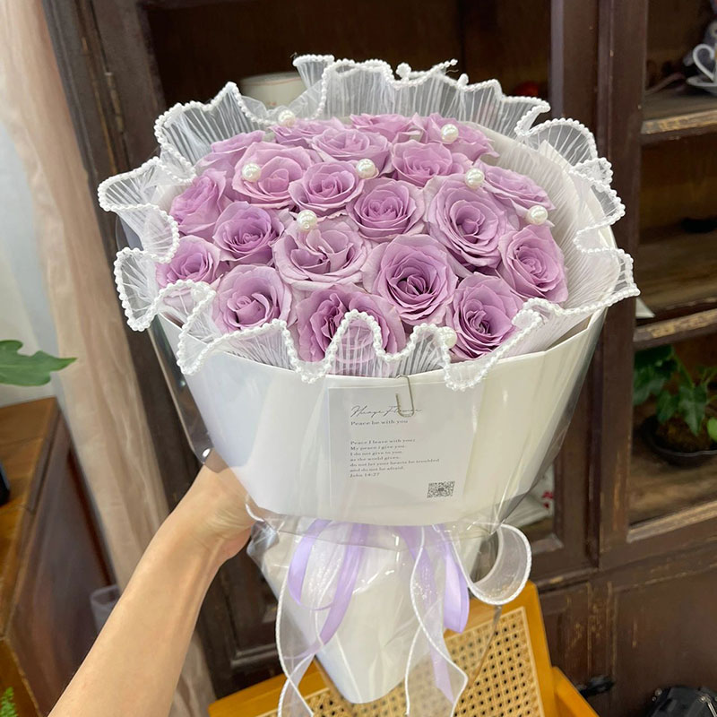 紫色玫瑰海洋f之歌花束鲜花快递同城订花上海北京花店生日配送女