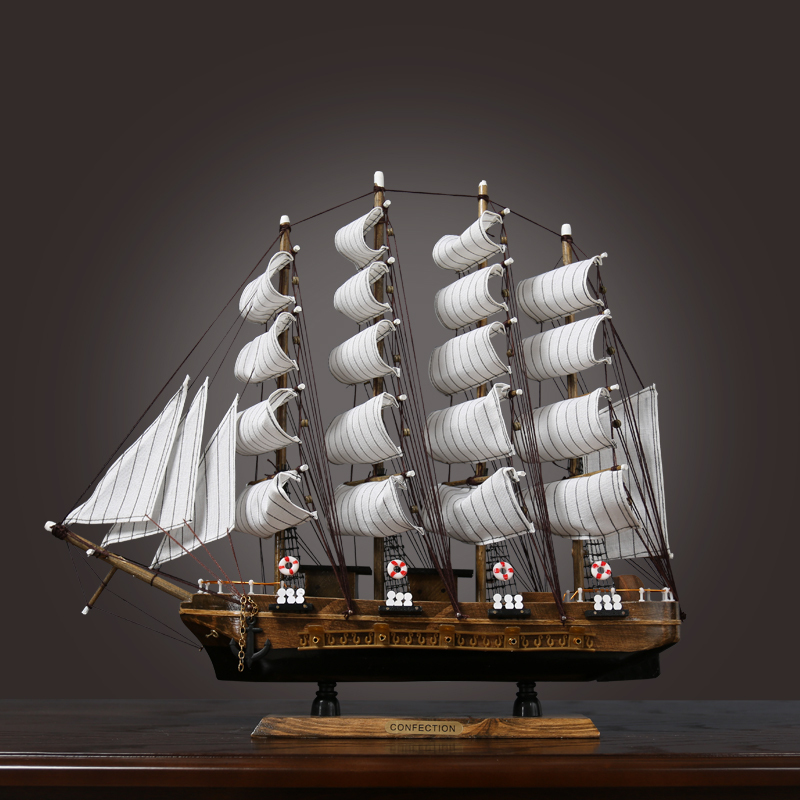 创意一帆风顺帆船模型摆件客厅办公室酒柜玄关家居装饰品开业礼品