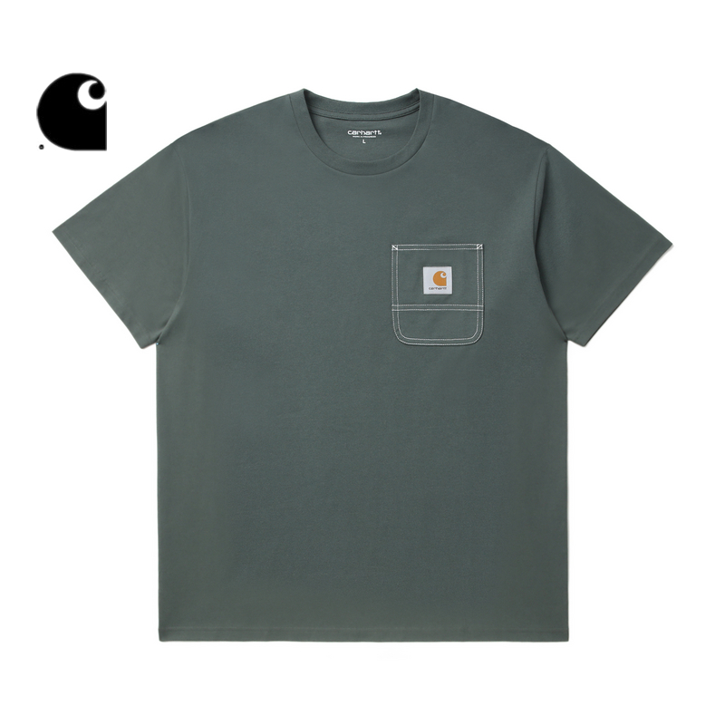 Carhartt WIP短袖T恤男装春季新品经典LOGO标签车缝线口袋卡哈特