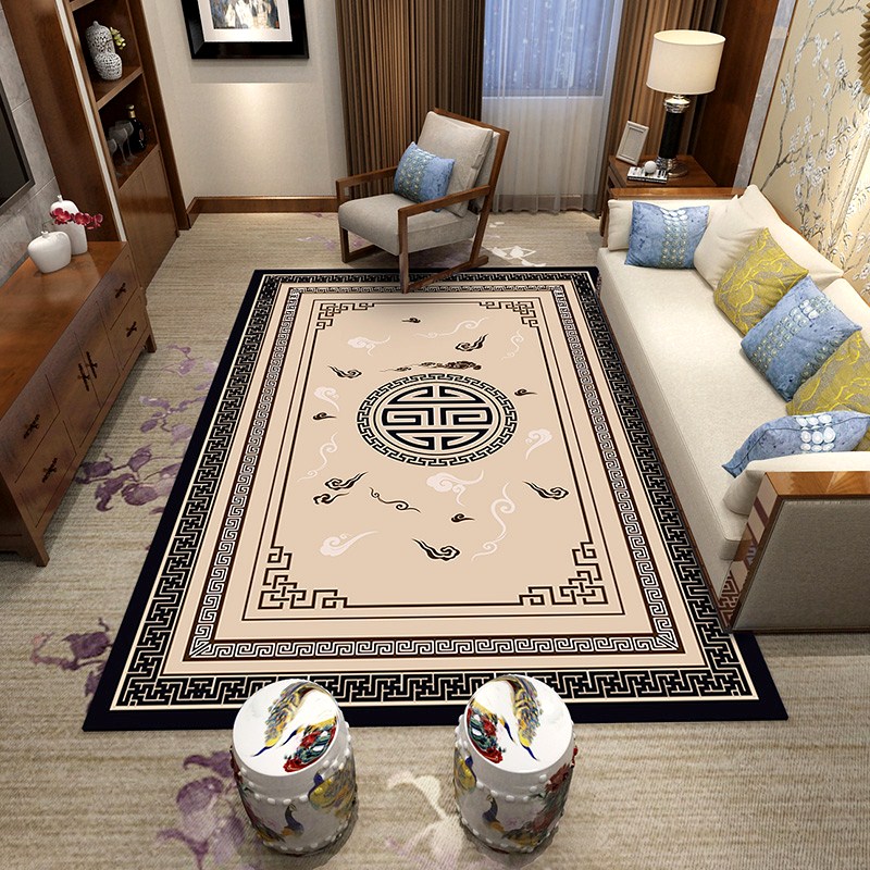 新中式地毯客厅中国风沙发茶几卧室床边毯书房茶室大面积定制地垫